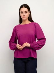 Kaffe Bluzka Kadorte 10507840 Różowy Regular Fit. Czerwone bluzki Kaffe, bez wzorów, z syntetyku, bez kołnierzyka, bez ramiączek. Za 99.99 zł.
