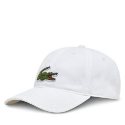 Czapka z daszkiem Lacoste. Białe czapki z daszkiem Lacoste, bez wzorów. Za 199.99 zł.