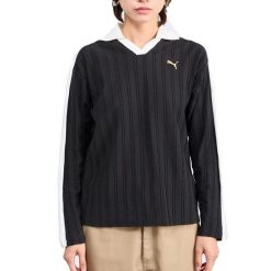 Damska koszulka polo z długim rękawem Puma T7. Czarne t-shirty sportowe Puma, l, bez wzorów, z materiału, bez ramiączek, na fitness i siłownię. Za 193.00 zł.