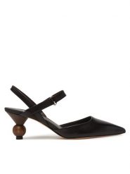 Weekend Max Mara Czółenka 2515521035600 Czarny. Czarne czółenka Weekend Max Mara, bez wzorów, ze skóry, bez obcasa, bez zapięcia. Za 1,109.00 zł.
