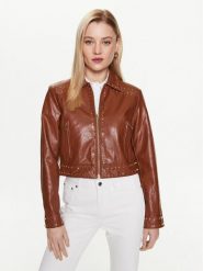 MICHAEL Michael Kors Kurtka z imitacji skóry Astor MS320B7DTW Brązowy Cropped Fit. Brązowe kurtki MICHAEL Michael Kors, xs, bez wzorów, ze skóry, bez kaptura. Za 2,399.00 zł.