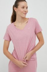 4F t-shirt bawełniany kolor różowy. Czerwone t-shirty 4f, bez wzorów, z bawełny, bez kołnierzyka, bez ramiączek. Za 49.99 zł.