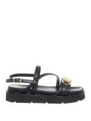 Patrizia Pepe Skórzane sandały w kolorze czarnym rozmiar: 39. Czarne sandały Patrizia Pepe, bez wzorów, klasyczne, z otwartym noskiem, bez obcasa, bez zapięcia. Za 350.95 zł.