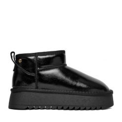 Śniegowce Eva Minge. Czarne śniegowce Eva Minge, bez wzorów, bez zapięcia. Za 299.99 zł.