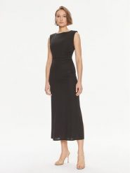 TWINSET Sukienka koktajlowa 241TE2057 Czarny Regular Fit. Czarne sukienki Twinset, bez wzorów, z syntetyku, wizytowe, bez kołnierzyka, bez ramiączek. Za 519.99 zł.