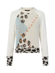 Marc Cain bluza z zawartością alpaki i moheru Kobiety Materiał dresowy biały|wielokolorowy, 44. Białe bluzy Marc Cain, bez wzorów, z dresówki, eleganckie, bez ramiączek, bez kaptura. Za 1,099.95 zł.