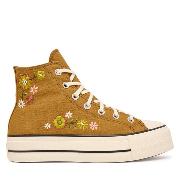 Trampki Converse. Brązowe trampki Converse, bez wzorów, bez zapięcia. Za 449.99 zł.