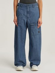 G-Star Dżinsy - Loose fit - w kolorze niebieskim rozmiar: W25/L30. Niebieskie jeansy G-Star, l, z aplikacjami, ze skóry, retro. Za 260.99 zł.