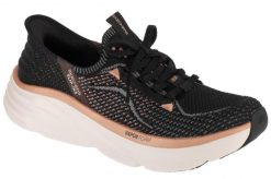 Buty sportowe Sneakersy damskie, Slip-Ins: D'lux Vapor - Evening Glow. Brązowe buty treningowe Skechers, bez wzorów, z materiału, przed kostkę, bez zapięcia, trekkingowe. Za 399.99 zł.