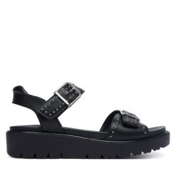 Sandały Ara. Czarne sandały ara, bez wzorów, bez obcasa, na płaskiej podeszwie, bez zapięcia. Za 429.99 zł.