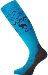 Skarpety merino FWW. Niebieskie skarpetki LASTING, bez wzorów, z elastanu. Za 116.00 zł.