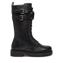 Trapery TWINSET. Czarne traperki Twinset, bez wzorów, bez obcasa, bez zapięcia. Za 1,549.00 zł.