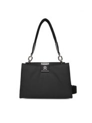 Tommy Hilfiger Torebka Th Her Med Satchel Nylon Sv AW0AW18200 Czarny. Czarne torebki klasyczne Tommy Hilfiger, bez wzorów, z materiału, bez dodatków. Za 389.99 zł.