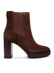 LAUREN RALPH LAUREN Botki Layne 802942566002 Brązowy. Brązowe botki Lauren Ralph Lauren, bez wzorów, ze skóry, bez obcasa, na słupku, bez zapięcia. Za 889.99 zł.