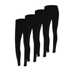 Legginsy termiczne damskie 4 szt. Czarne legginsy sportowe HEAT KEEPER, na zimę, l, bez wzorów, z materiału, narciarskie. Za 209.30 zł.