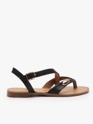 Czarne japonki z ozdobą. Czarne japonki Ryłko, z aplikacjami, ze skóry, eleganckie. Za 349.99 zł.