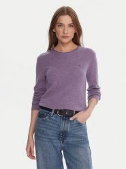 Tommy Hilfiger Sweter WW0WW40264 Fioletowy Regular Fit. Fioletowe swetry Tommy Hilfiger, l, bez wzorów, z wełny, bez ramiączek. Za 519.99 zł.