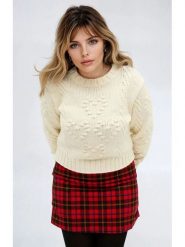 Monki Sweter w kolorze kremowym rozmiar: XS. Brązowe swetry Monki, xs, bez wzorów, bez ramiączek. Za 41.49 zł.