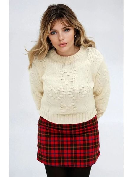 Monki Sweter w kolorze kremowym rozmiar: XS. Brązowe swetry Monki, xs, bez wzorów, bez ramiączek. Za 41.49 zł.
