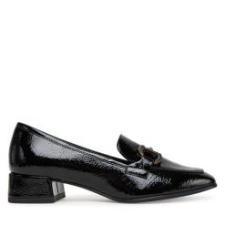 Półbuty Tamaris. Czarne półbuty wsuwane Tamaris, bez wzorów, bez obcasa, na płaskiej podeszwie. Za 219.99 zł.