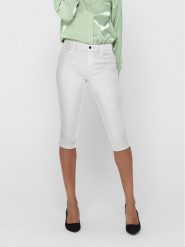 ONLY Spodnie capri 15136463 Biały Slim Fit. Białe szorty ONLY, bez wzorów, z materiału. Za 79.99 zł.