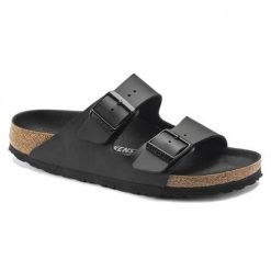 Klapki unisex Birkenstock Arizona Birkoflor. Czarne klapki Birkenstock, bez wzorów, z materiału, sportowe, bez obcasa, bez zapięcia. Za 584.00 zł.