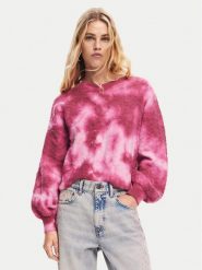 Desigual Sweter Victoria 24WWJF17 Różowy Relaxed Fit. Czerwone swetry Desigual, xxl, bez wzorów, z syntetyku, bez ramiączek. Za 199.99 zł.