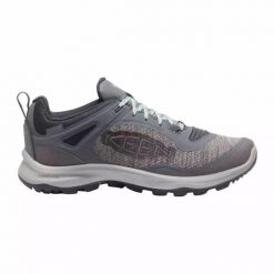 Buty trekkingowe damskie Keen Terradora Flex WP. Szare trekkingi Keen, bez wzorów, bez zapięcia. W wyprzedaży za 341.55 zł.