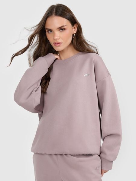 4F Bluza dresowa nierozpinana bez kaptura damska - beżowa XS. Brązowe bluzy 4f, uniwersalny, bez wzorów, z dresówki, bez ramiączek, bez kaptura. Za 149.99 zł.