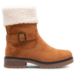 Botki Clara Barson. Brązowe botki Clara Barson, bez wzorów, bez obcasa, na płaskiej podeszwie, bez zapięcia. Za 135.99 zł.