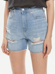 Calvin Klein Jeans Szorty jeansowe J20J222803 Niebieski Mom Fit. Niebieskie szorty Calvin Klein Jeans, bez wzorów, z bawełny. Za 169.99 zł.