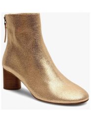 Bisgaard Skórzane botki w kolorze złotym rozmiar: 36. Żółte botki bisgaard, bez wzorów, eleganckie, bez obcasa, bez zapięcia. Za 161.73 zł.