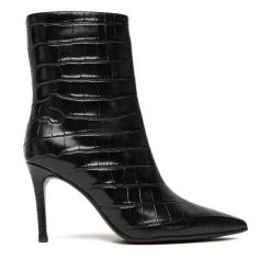 Botki Eva Minge. Czarne botki Eva Minge, bez wzorów, bez obcasa, na szpilce, bez zapięcia. Za 449.99 zł.
