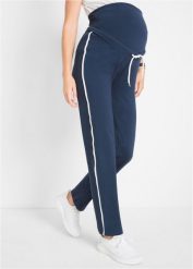 Spodnie ciążowe dresowe (2 pary). Niebieskie spodnie dresowe bonprix, bez wzorów, z dresówki. Za 149.99 zł.