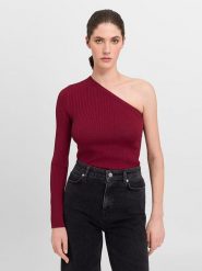 IVY OAK Sweter "Kiana" w kolorze bordowym rozmiar: 32. Czerwone swetry IVY & OAK, bez wzorów, ze splotem, bez ramiączek. Za 101.47 zł.