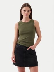 Gap Top 540735-11 Zielony Slim Fit. Zielone topy GAP, xs, bez wzorów, z bawełny, bez kołnierzyka, bez ramiączek. Za 59.99 zł.