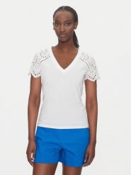 Morgan Bluzka 251-DMATY Biały Regular Fit. Białe bluzki Morgan, m, bez wzorów, z bawełny, bez kołnierzyka, bez ramiączek. Za 139.99 zł.