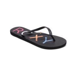 Japonki plażowe damskie ROXY Sandy. Czarne japonki Roxy, bez wzorów, z gumy, sportowe. Za 59.99 zł.