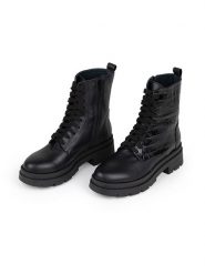 Anna Morellini Skórzane botki "Eliolia" w kolorze czarnym rozmiar: 39. Czarne botki Anna Morellini, bez wzorów, ze skóry, bez obcasa, bez zapięcia. Za 361.02 zł.