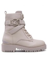 Guess Trapery Odanna FL7ODN ELE10 Beżowy. Brązowe traperki Guess, z aplikacjami, ze skóry, bez obcasa, bez zapięcia. Za 909.99 zł.