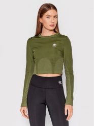 Adidas Bluzka Always Original HF2091 Zielony Tight Fit. Zielone bluzki adidas, bez wzorów, z syntetyku, bez kołnierzyka, bez ramiączek. Za 179.99 zł.