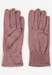 Różowe Rękawiczki Ozdobione Marszczeniem Belremi. Czerwone rękawiczki Born2be, bez wzorów, eleganckie. Za 9.99 zł.