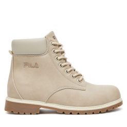 Trapery Fila. Szare traperki Fila, bez wzorów, bez obcasa, bez zapięcia. Za 199.99 zł.