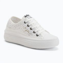 Trampki damskie Lee Cooper LCW-26-44-4485LA. Białe trampki COOPER, bez wzorów, z gumy, eleganckie, przed kostkę, bez zapięcia. Za 112.23 zł.