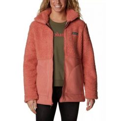 Polarowy sweter damski Columbia Winter Pass Sherpa Long Full Zip. Czerwone swetry Columbia, xs, bez wzorów, z polaru, sportowe, bez ramiączek. W wyprzedaży za 424.00 zł.