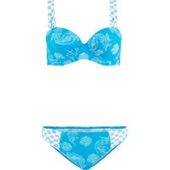 Bikini na fiszbinach (2 części) bonprix turkusowo-biały. Bikini marki bonprix. Za 69.99 zł.