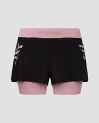 Spodenki biegowe damskie X-Bionic Twyce Race 2in1 Shorts Black Pink. Czarne szorty sportowe X BIONIC, bez wzorów, na fitness i siłownię. Za 350.00 zł.