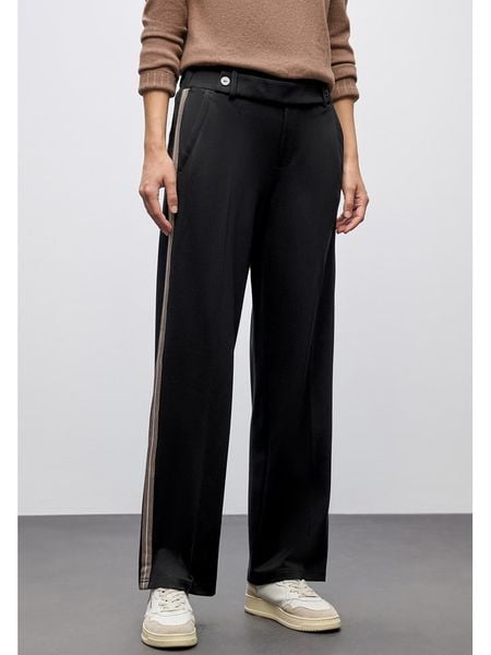 Cecil Spodnie w kolorze czarnym rozmiar: W40/L30. Czarne spodnie materiałowe Cecil, bez wzorów, z materiału, z podwyższonym stanem. Za 198.10 zł.