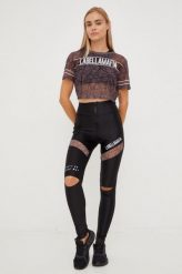 LaBellaMafia legginsy treningowe Fierce damskie kolor czarny z nadrukiem. Czarne legginsy LABELLAMAFIA, bez wzorów, z dzianiny. W wyprzedaży za 208.99 zł.
