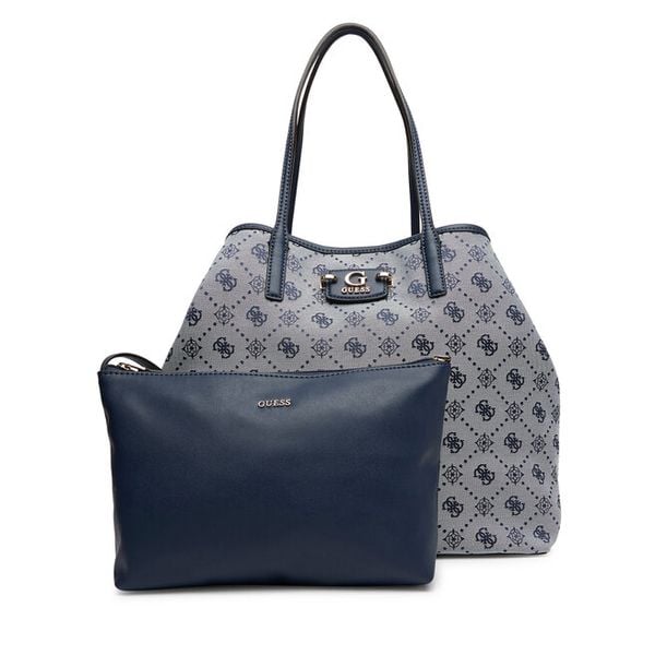 Torebka Guess. Niebieskie shopper bag Guess, z aplikacjami, bez dodatków. Za 489.99 zł.